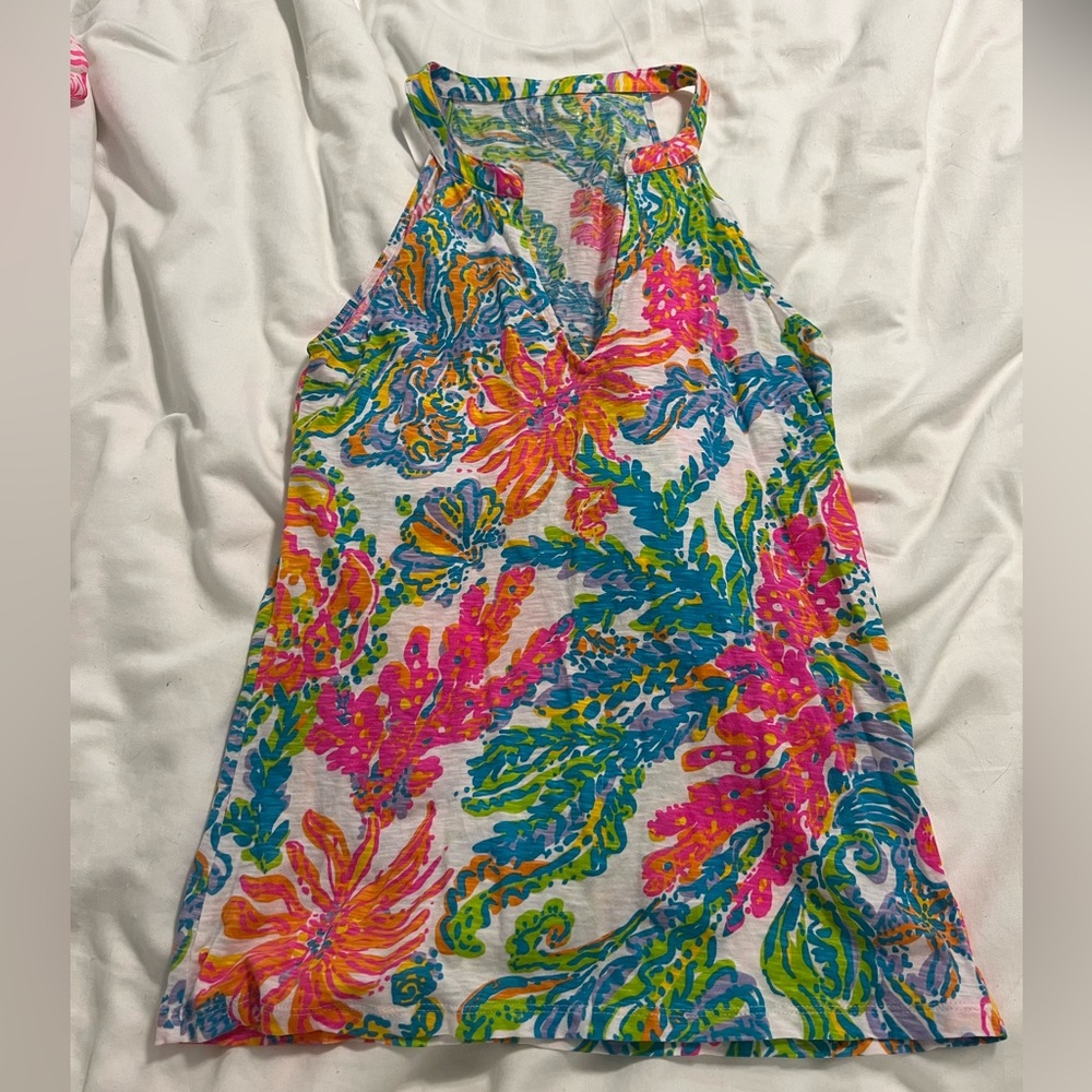 Lilly Pulitzer Cotton‎ Arya Tank in Casa Marina size Medium, colorful, patterned
